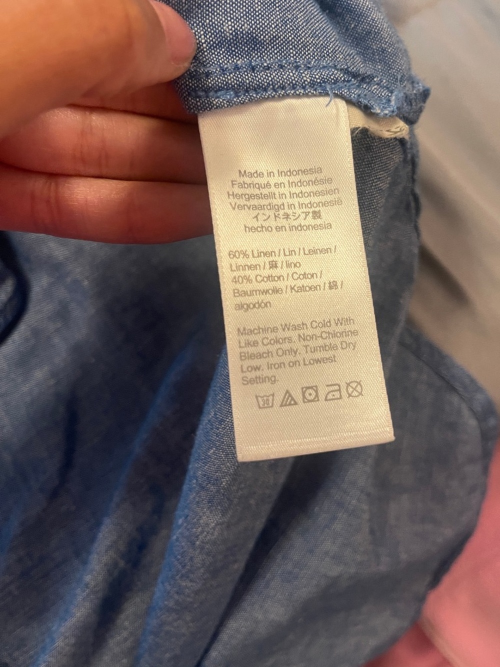 J. Crew Beachwear Linen Cotton Shirt Dress Cover Up Blue Small - Picture 3 of 4